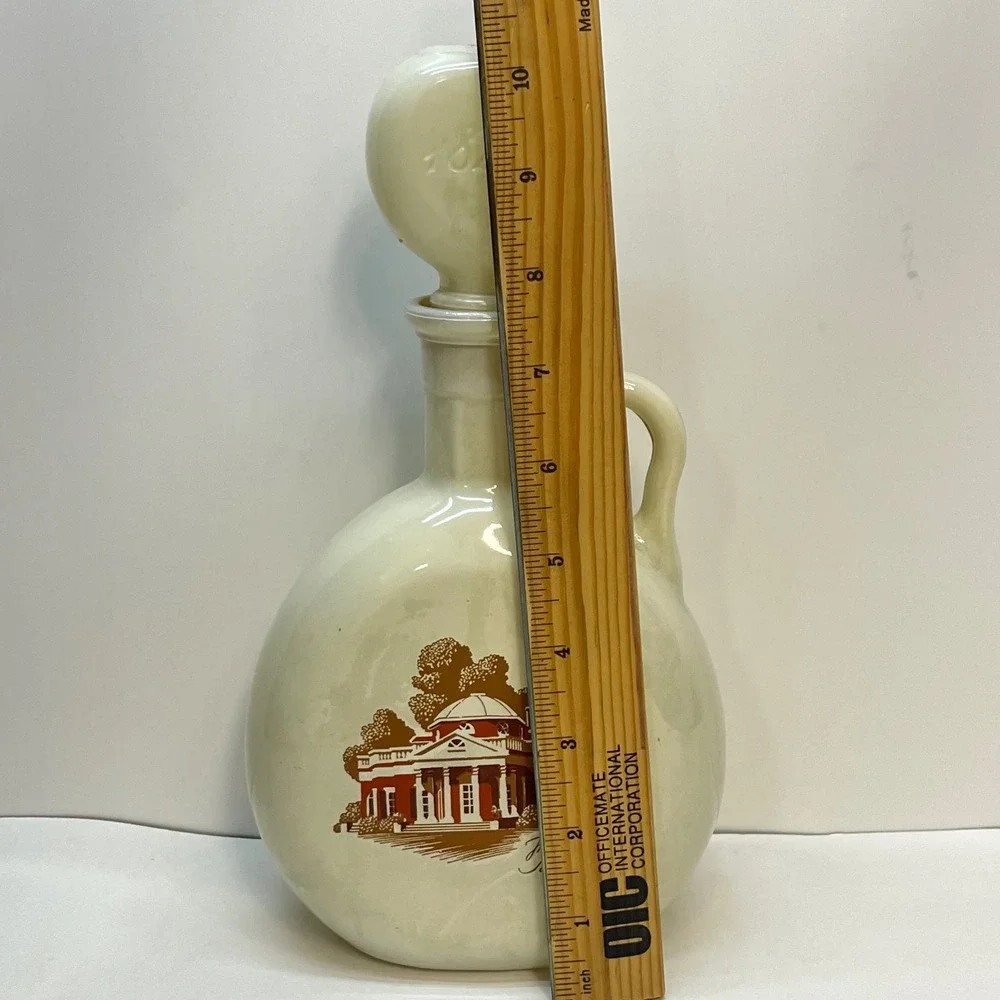 Vtg Stitzel-Weller Monticello Milk Glass Decanter 1849 Stopper Bourbon Bottle‎